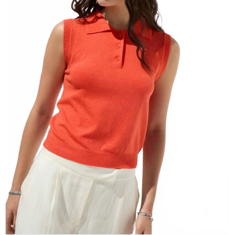 NEW DELUC cassio knit top in red
